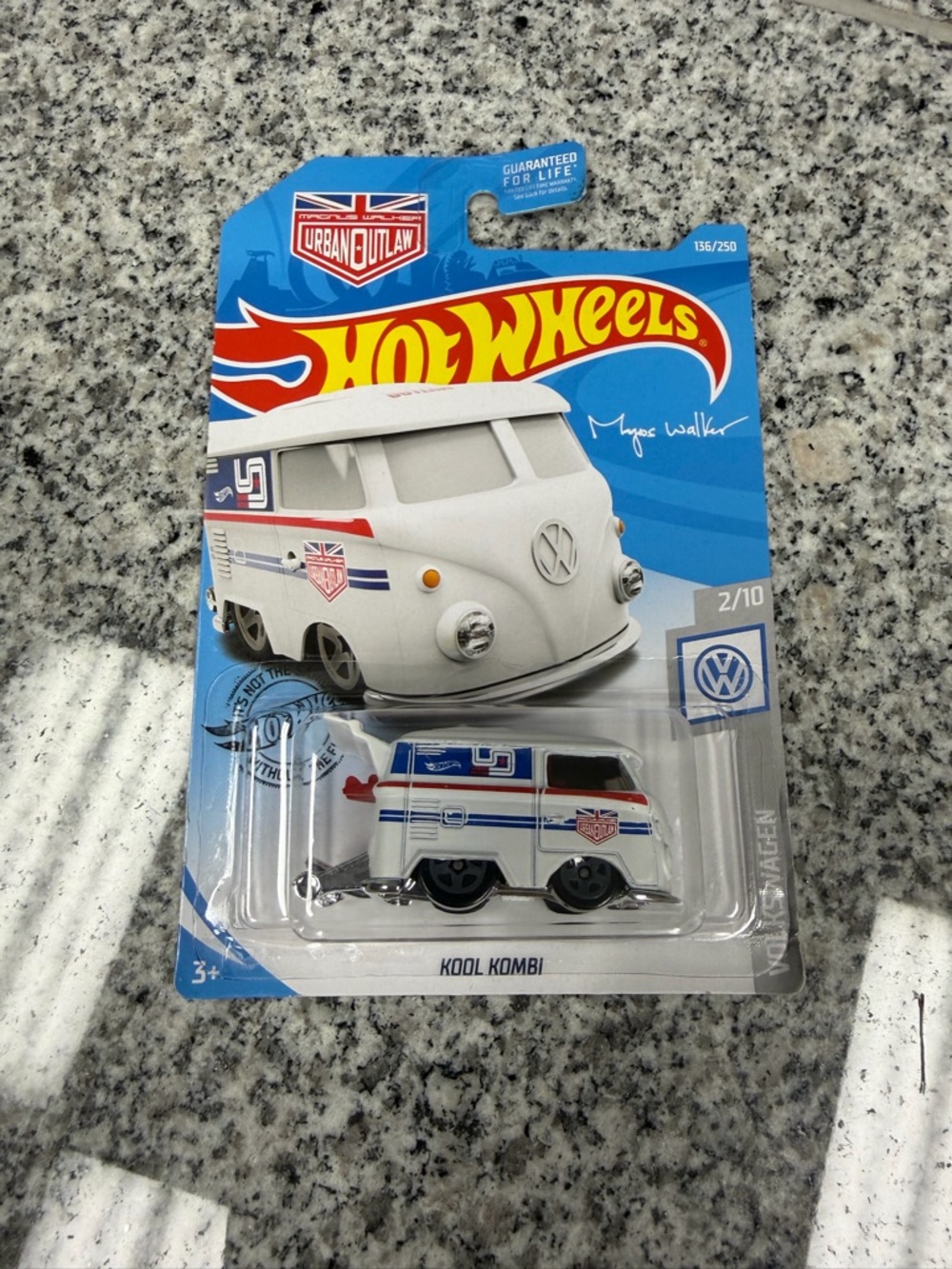 Hot Wheels Kool Kombi Toy Van - White with Blue & Red Accents
